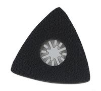 Triangular Sanding Pad 80 x 80 mm for Oscillating Multi Tool, Stainless Steel Polishing Disc with Perforated Design, Metal Backed Attachment for