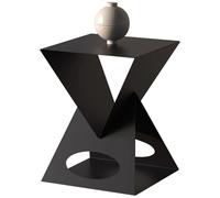 Triangular Shape End Table, Iron Art Stand for Living Room or Bedroom, No Installation Required, Casual Coffee Table for Balcony or Home Decor