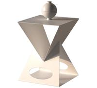 Triangular Shape End Table, Iron Art Stand for Living Room or Bedroom, No Installation Required, Casual Coffee Table for Balcony or Home Decor