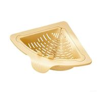 Triangular Sink Strainer Basket For Corner Drainage With Touch Free Food Catcher And Punch Free Installation In Beige Color Made Of Abs Plastic For Kitchen Use(Beige)