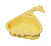 Triangular Sink Strainer Corner Food Catcher Plastic Drain Basket for Kitchen Waste Anti-Clog Filter 16x16cm Yellow Green(Yellow)