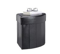 Triangular storage ottoman Padded Corner Pouffe Faux Leather Footstool 26 L