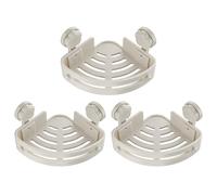 Triangular Suction Hook Style Toiletries , Three Tier Corner Shelf, No Drilling Required, Bathroom Storage Rack, 40 Pound Load Capacity, Includes Towel Hook, Toilet Type