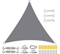 Triangular Sun Shade Sail UV Protection Wind Resistant Canopy for Camping 4x4m Gray Fabric Ideal for Patios Gardens Decks - Outdoor Sun Shelter