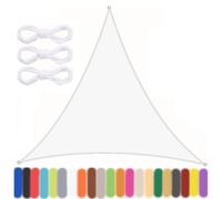 Triangular Sun Shade Sail Waterproof UV Protection 95% Outdoor Canopy Awning for Garden & Patio White 4.5x4.5x4.5m with 3 Ropes