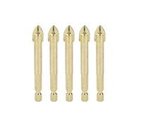 Triangular Twisted Drill Bits Carbide Hex Shank Cross Drill Bit for Ceramic Tiles Glass and Wood, 6mm 8mm 10mm 12mm Set with Hardened Cutting for Drills (Pack of 5, Hexagonal Cross 10mm)