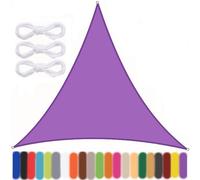 Triangular UV Protection Canopy 95% Block Waterproof Sunshade with 3 Ropes for Outdoor Balcony, Garden, Patio & Camping - Purple 5x5x5m, Ideal for Shade & Relaxation