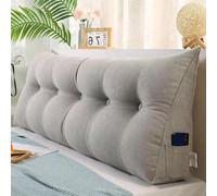 Triangular Wedge Cushion for Lumbar Support Removable Headboard Reading Pillow Soft Backrest Positioning Bolster for Sofa & Daybed (120x50x20cm Grey)
