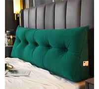 Triangular Wedge Headboard Pillow Upholstered Bed Pillow Large Backrest Bolster Positioning Support Pillow for Sitting in Bed Daybed Pillow,Green,Full/47inch/120cm