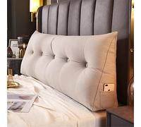 Triangular Wedge Headboard Pillow Upholstered Bed Pillow Large Backrest Bolster Positioning Support Pillow for Sitting in Bed Daybed Pillow,Silver,Queen/59inch/150c