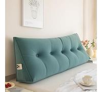 Triangular Wedge Pillow for Bed Reading & Back SupportPlush Headboard Cushion with Pocket Perfect for Bay Windows & Green180x50x20CM for Ultimate Comfort