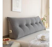 Triangular Wedge Pillow for BedReading & Back Support Cushion with Pocket Perfect for Bay Windows & Plush Headboard Pillow Gray 120x50x20CM