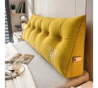 Triangular Wedge Pillow Removable Lumbar Support Cushion Soft & Comfortable Sofa Backrest Headboard Pillow Yellow 150x50x20cm - Perfect for Home Decor & Relaxation