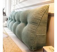 Triangular Wedge PillowSoft PP Cotton Headboard Cushion Ergonomic Body Curve Support Removable Cover with Side Pockets Comfortable Sleep Aid (Cyan 120x20x50cm)