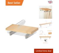 Triangular Wooden Hangers with Clips, 10-Pack - Neatly Organize Your Closet