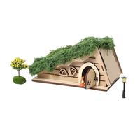 Triangular Wooden Houses to Build - Fairy Tale Wooden House Kit | Triangular construction kit - decorations included, miniature with decorative accessories for interior window