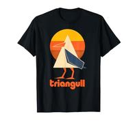 Triangull Triangle Seagull Bird Pun Retro Sunset Beach T-Shirt