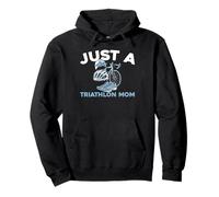 Triathlete Cycling - Swimming Running Just A Triathlon Mom Pullover Hoodie