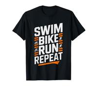Triathlete Swim Bike Run Bold Identity Repeat Endurance T-Shirt