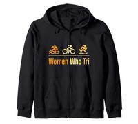 Triathlete WOMEN WHO TRI Triathletic Funny Triathlon Zip Hoodie