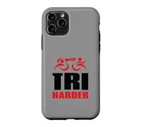 Triathletes TRI HARDER - Swim Bike Run Triathlon Inspired Case for iPhone 11 Pro