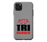 Triathletes TRI HARDER - Swim Bike Run Triathlon Inspired Case for iPhone 11 Pro Max