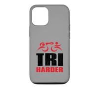 Triathletes TRI HARDER - Swim Bike Run Triathlon Inspired Case for iPhone 12/12 Pro