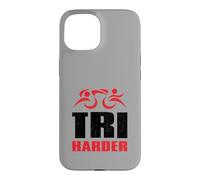 Triathletes TRI HARDER - Swim Bike Run Triathlon Inspired Case for iPhone 15