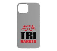 Triathletes TRI HARDER - Swim Bike Run Triathlon Inspired Case for iPhone 15 Plus