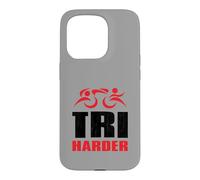 Triathletes TRI HARDER - Swim Bike Run Triathlon Inspired Case for iPhone 15 Pro