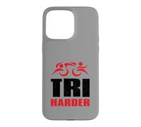 Triathletes TRI HARDER - Swim Bike Run Triathlon Inspired Case for iPhone 15 Pro Max