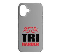 Triathletes TRI HARDER - Swim Bike Run Triathlon Inspired Case for iPhone 16