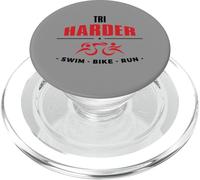 Triathletes "TRI TRY HARDER"- Swim Bike Run Triathlon Design PopSockets PopGrip for MagSafe
