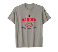 Triathletes TRI Try Harder- Swim Bike Run Triathlon Design T-Shirt