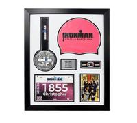 Triathlon 4.5" Inch Round Medal Display Frame For Swim Cap, Bib, Photo
