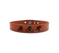 Triathlon Bracelet personalised leather with choice of colours and adjustable length