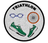Triathlon Patch for Clothes Swim Bike Run Endurance - Embroidered Iron on Patch for Backpack Jacket - Fabric Sports Patches for Clothes Souvenirs & Gifts ID45095