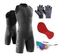 Triathlon Suit Men’s, Breathable, Quick Dry Triathlon Suit, Sleeveless TriSuit for Swimming, Cycling Training Road Bike Top Cycling Clothing Pro Trisuit und Triathlon,Running (TYP-6,XXL)