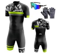 Triathlon Suit Men’s Short Sleeves Trisuit for Swimming, for Cycling Training Road Bike Top Cycling Clothing Racing Cyclist Clothing with 3 Pockets,Running,Cycling,Swimming (TYP-4,L)