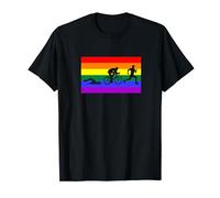 Triathlon Training Gay Pride Flag Rainbow LGBTQ Queer T-Shirt