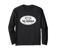 Triathlon TRI Harder Triathlete Swim Bike Run Endurance Long Sleeve T-Shirt