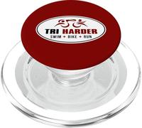 Triathlon TRI HARDER Triathlete Swim Bike Run Endurance PopSockets PopGrip for MagSafe
