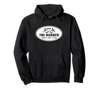 Triathlon TRI HARDER Triathlete Swim Bike Run Endurance Pullover Hoodie