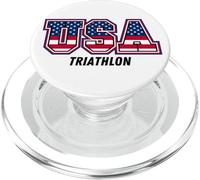 Triathlon USA Team Sport Patriotic American Flag PopSockets PopGrip for MagSafe