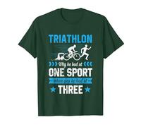 Triathlon Why Be Bad at One Sport Be Bad at Three Tshirt T-Shirt, Men, Dark Green, 3X-Large
