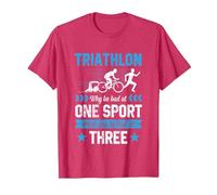 Triathlon Why Be Bad at One Sport Be Bad at Three Tshirt T-Shirt, Men, Red Heather, Medium
