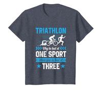 Triathlon Why Be Bad at One Sport Be Bad at Three Tshirt T-Shirt, Youth, Heather Blue, 4T