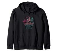 Triathlon WOMEN WHO TRI Triathletics Funny Triathlete Zip Hoodie