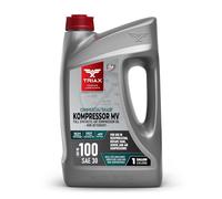 TRIAX Kompressor MV 100 Full Synthetic ISO 100 (SAE 30) Air Compressor Oil - Non-Detergent - High Temp, 20,000 Hour Life - For Screw Piston Rotary Vane Reciprocal Compressors Vacuum Pumps 1 Gal 3.78 L
