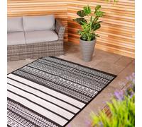 Tribal 100% Weatherproof Rug, Black